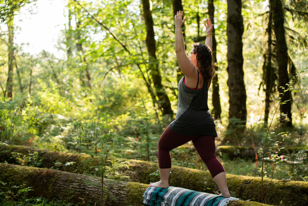 Yoga on a log